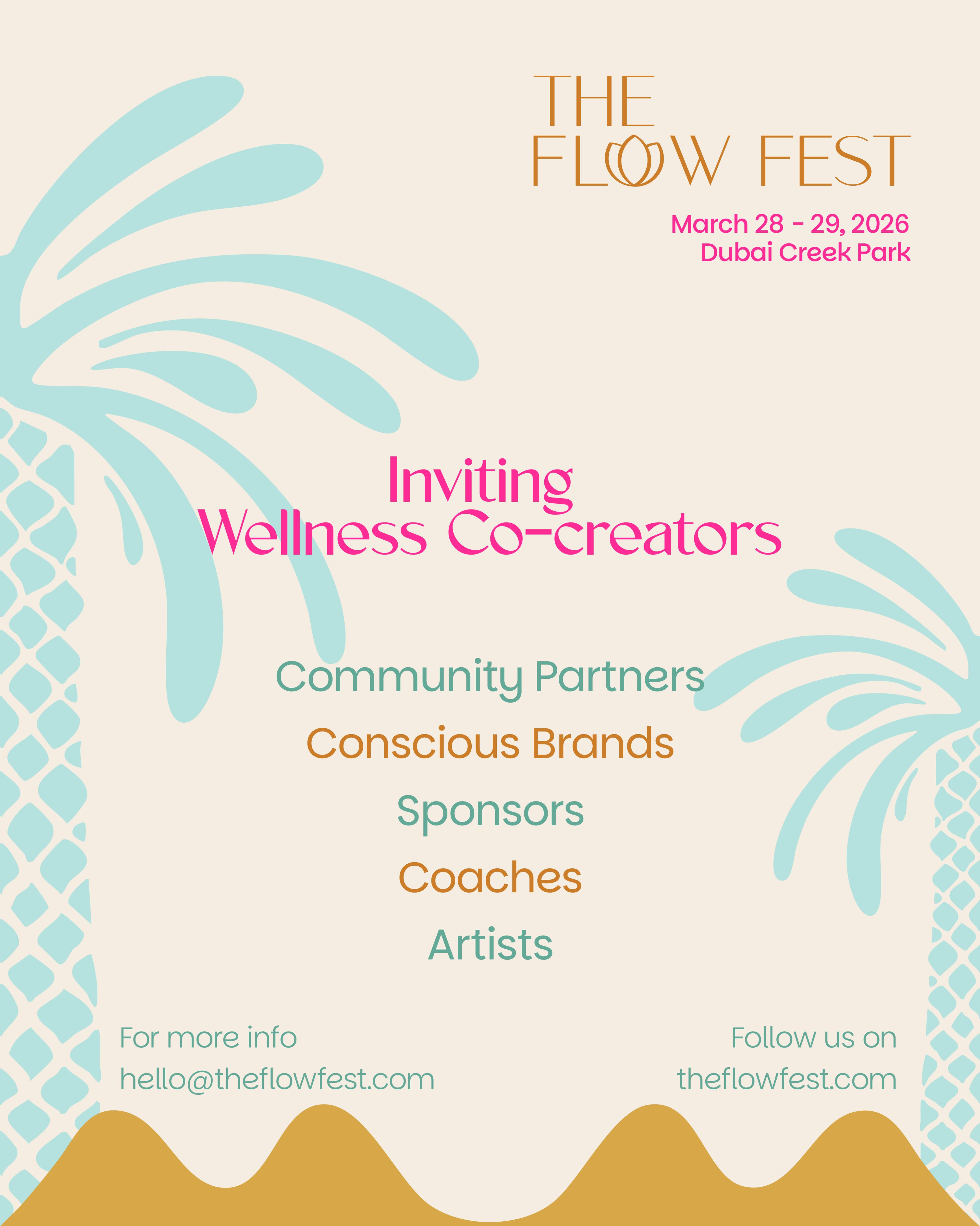 Wellness vendors and partners collaborating at FlowFest