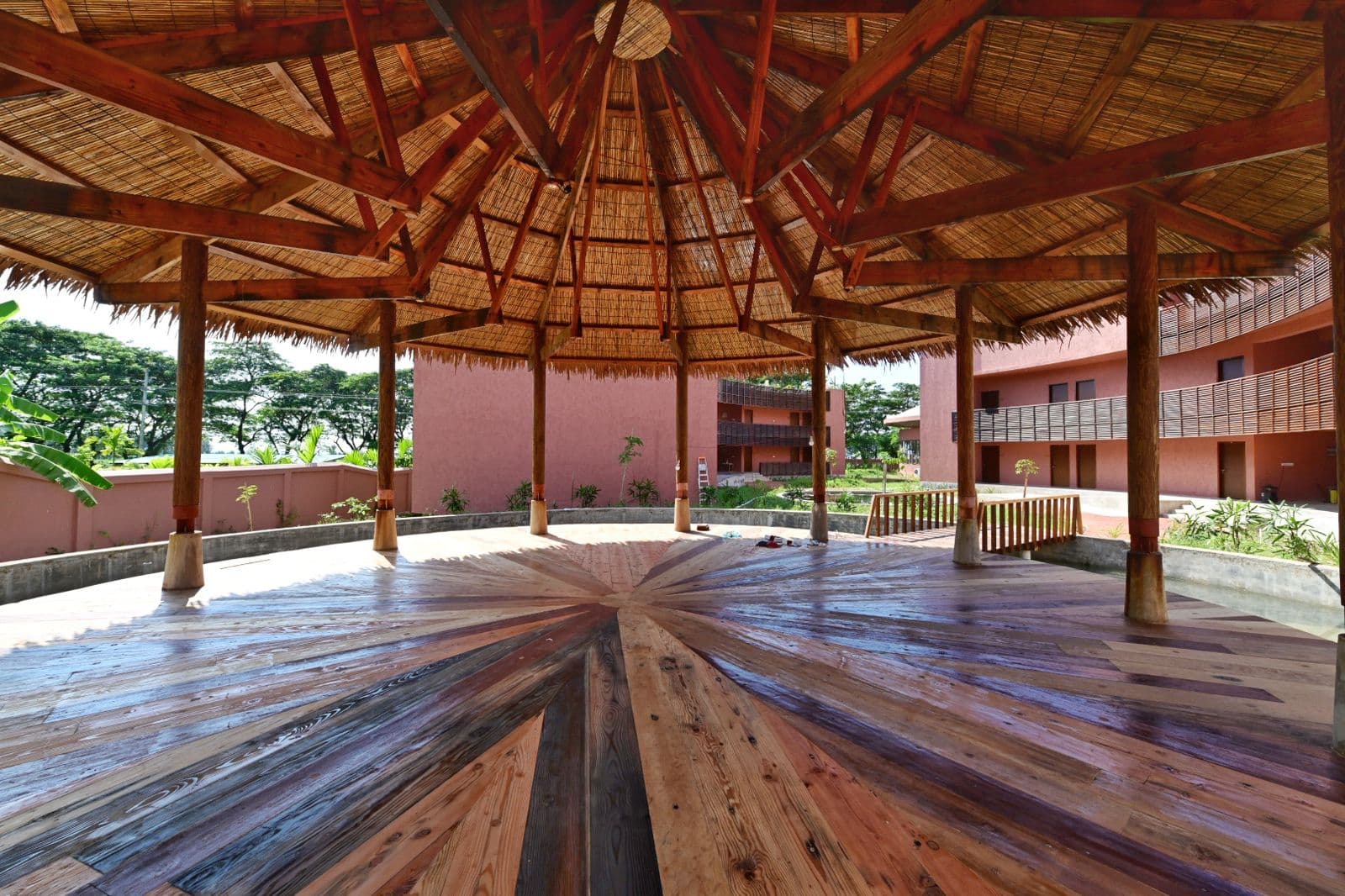 Serene coastal yoga retreat